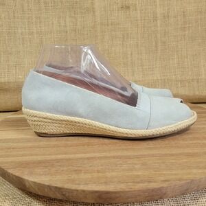 Gentle Souls Kenneth Cole Lissa Espadrille Wedge Shoes‎ Blue Suede Size 7.5
